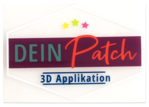 Beispielaufnäher/Veredelung, 3D-Applikation, zum aufbügeln, DEIN PATCH - Bild 1