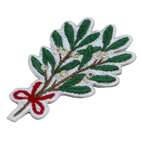 Aufnäher / Patch, gestickt, Mistelzweig, Klebefläche, 30x50 mm - Bild 2