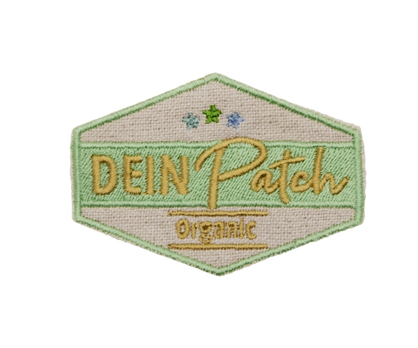 Natürliche Aufnäher / Patches aus Bio-Baumwolle (organic) - Unser Beispielpatch in seiner natürlichsten Form