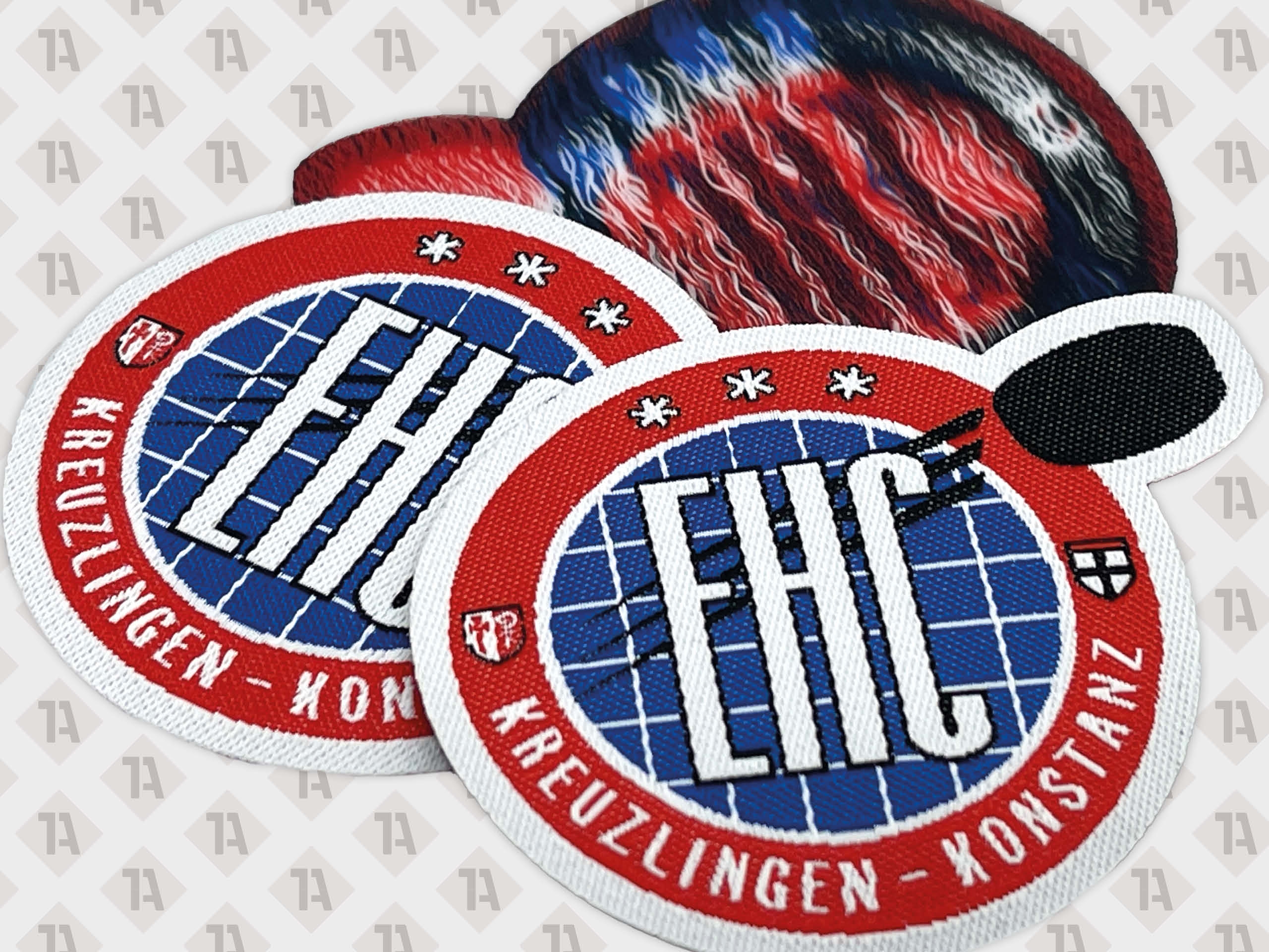 Gewebter Patch. Beispiel Eishockeyclub