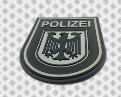 Patch Aufnäher Rubber PVC Wappenform Bundesadler Polizei