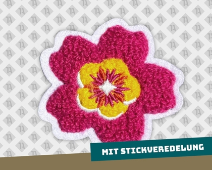 Cheniller Patch Aufnäher mit Stickveredelung Gastro Blume