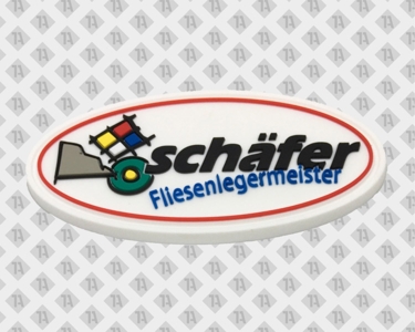 PVC Rubber Patch Aufnäher Badge bunt Fliesenleger Handwerker