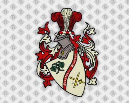Konturgeschnittener Aufnäher Patch gestickt mit gesticktem Rand Wappen Allgemein