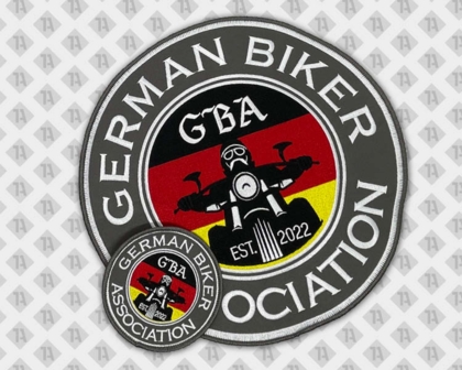 Runder gestickter Patch Aufnäher mit Kettelrand Biker