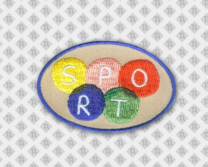 Gestickter Aufnäher Patch mit Stickrand bunt Sport Kinder DIY