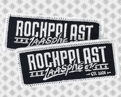 Gestickter Patch mit weißem Rand und Rockpalast-Logo – Aufnäher Rockpalast Laasphe e.V., est. 2006