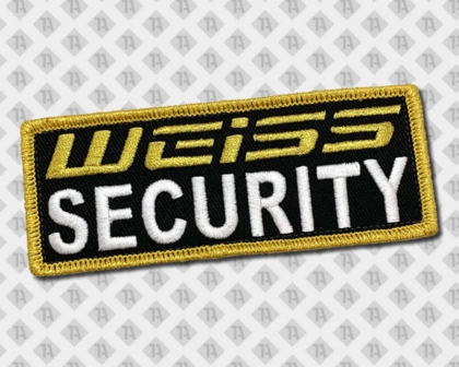 Patch gestickt mit Kettelrand Weiss Security Sicherheitsdienste