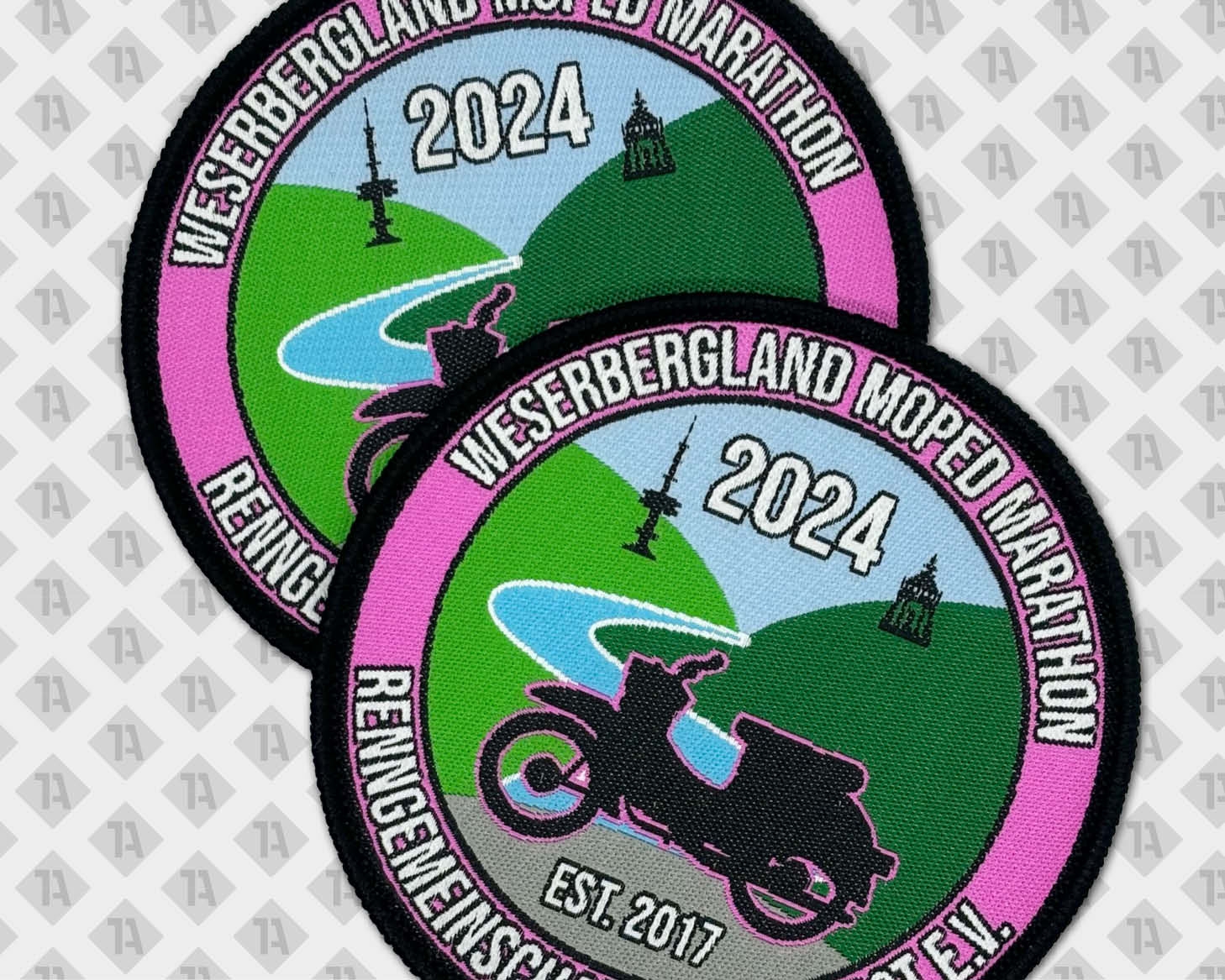 Gewebter Patch Ketetlrand Weserbergland Moped Marathon Biker