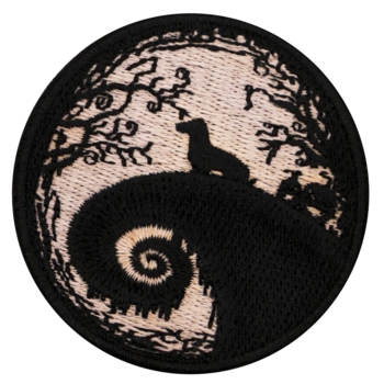 Aufnäher / Patch, gestickt, Hund im Wald. Glow in the dark - Bild 1