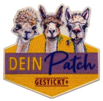 Beispielaufnäher/Veredelung, gestickt plus, DEIN PATCH - Bild 1