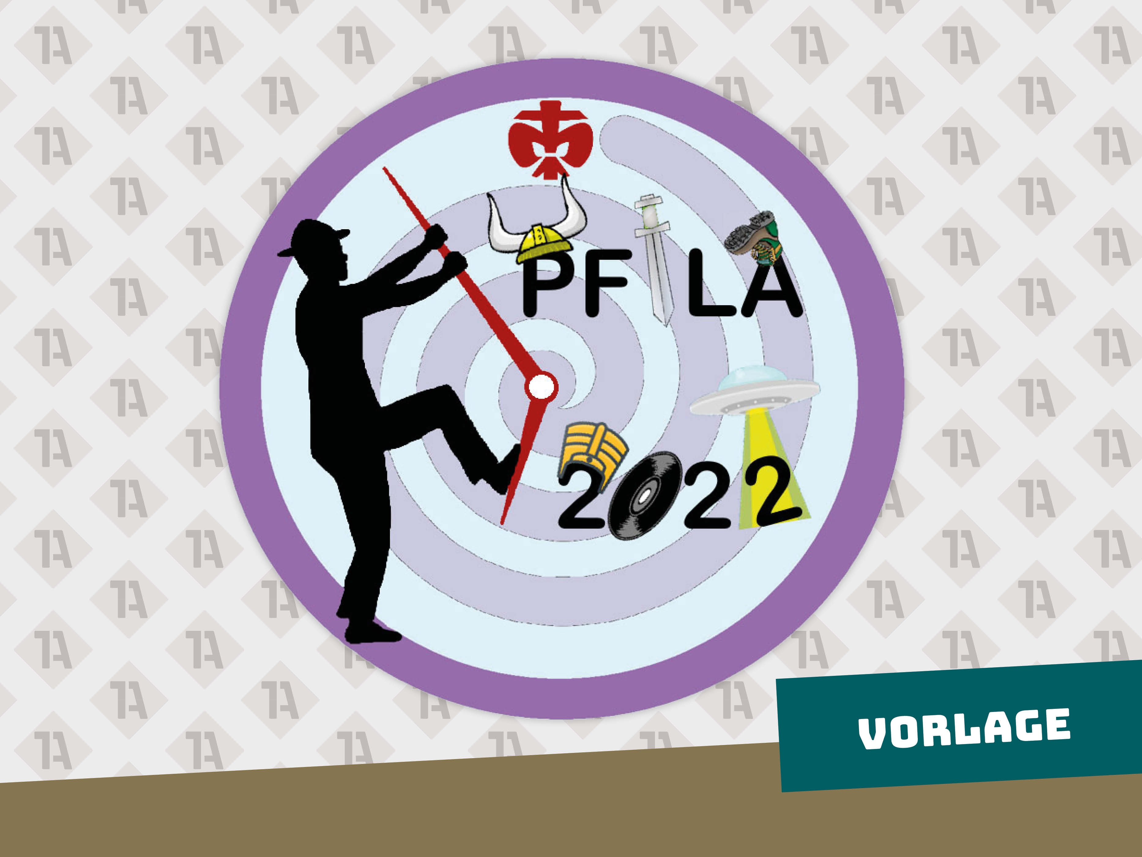 Vorlage gezeichnet vektor Grafik zum Patch Badge für Pfadfinder gestickt gewebt mit Bügelfläche