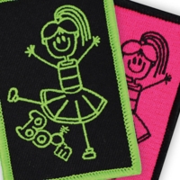 1A Patch Aufnäher mit Neonfarben und Strasssteinen