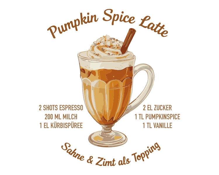 DTF/Bügelbild - 1A Herbstkollektion - Pumpkin Spice Latte