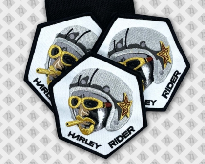 Gestickter Patch Aufnäher Biker Harley Rider Zigarre Motorrad Biker