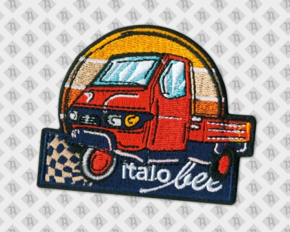 Patch gestickt in Sonderform mit gesticktem Rand