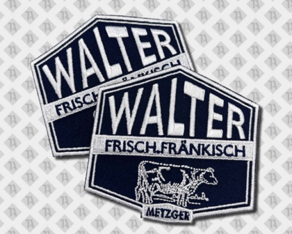 Konturgeschnittener Patch Aufnäher gestickt mit gesticktem Rand Metzger Allgemein