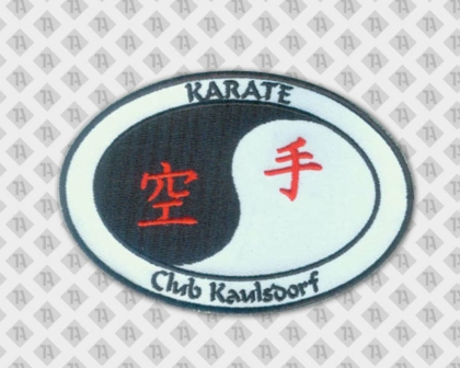 Gestickter ovaler Patch Aufnäher mit Stickrand Karate Kampfkunst Kampfsport