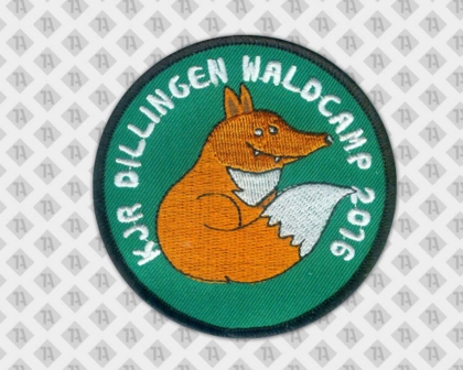 Runder gestickter Patch Aufnäher mit Kettelrand Pfadfinder Fuchs Waldcamp