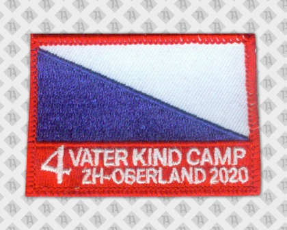 Gestickter Aufnäher Patch Abzeichen badge rechteckig Kettelrand Vater Kind Camp Oberland Vereine