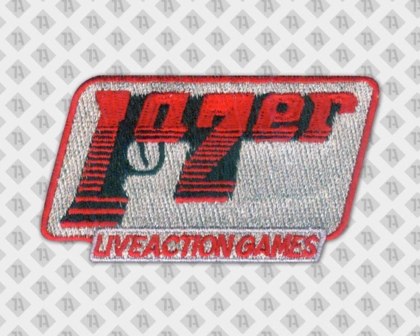 Patch Aufnäher Abzeichen Badge gestickt mit gesticktem Rand Lazer Pistole Vereine