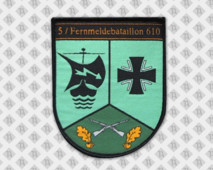 Patch Aufnäher gewebt in Wappenform mit Kettelrand Fernmeldebataillon Bundeswehr