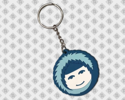 2D Rubber Anhänger mit Kette und Schlüsselring