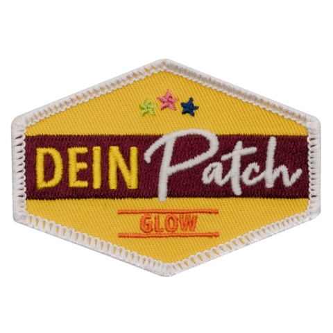Beispielaufnäher/Veredelung, gewebt, Glow in the Dark, DEIN PATCH - Bild 1