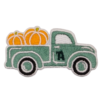 Aufnäher / Patch, gestickt, Auto mit Kürbis - Bild 1