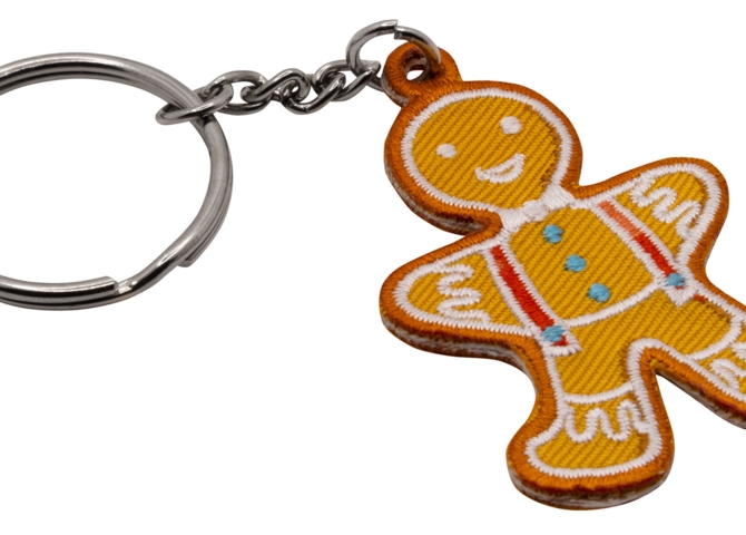 Schlüsselanhänger, gestickt, Lebkuchenmann - Bild 2