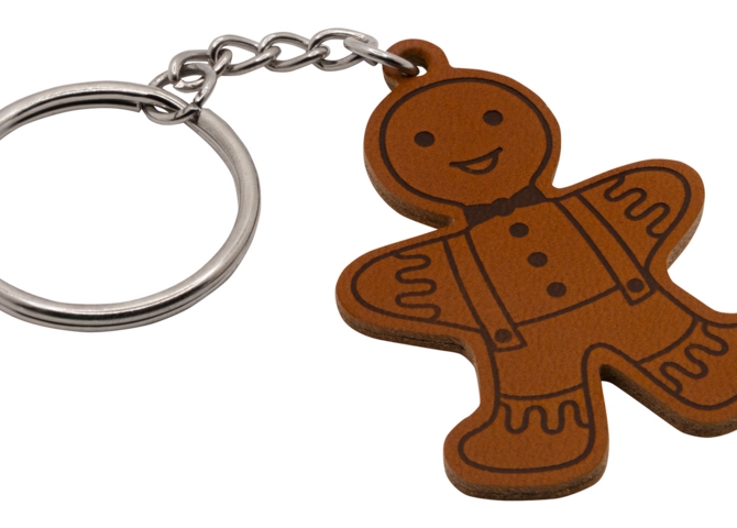 Schlüsselanhänger, Leder, Lebkuchenmann - Bild 3