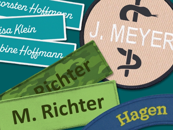 Namensaufnäher individuell gestalten – für Workwear, Vereins- und Funktionsabzeichen