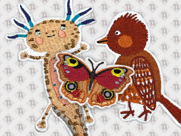 Patch Aufnäher gestickt für Kinder mit gesticktem Rand Handarbeiten Konturschnitt