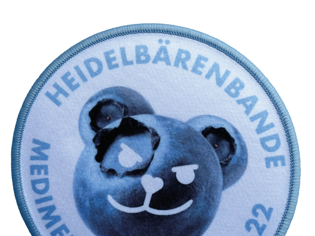 Patch gedruckt mit Kettelrand Blaubeere Fotorealistisch