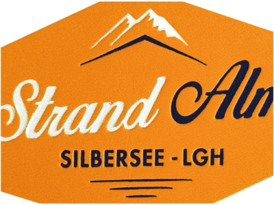Leder Patch. Beispiel für bedruckten Leder Patch