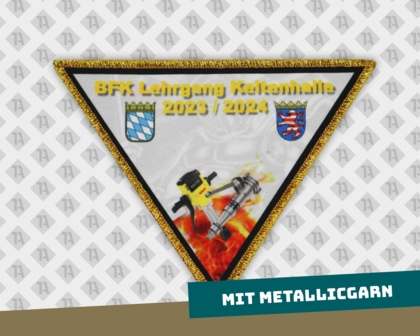 Runder gedruckter Patch Aufnäher mit metallic gold Kettelrand Bundeswehr