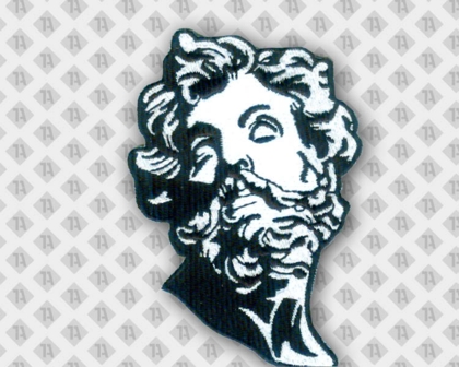 Konturgeschnittener Patch Aufnäher gestickt mit gesticktem Rand Allgemein schwarz weiß