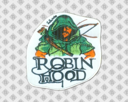 Konturgeschnittener gestickter Aufnäher Patch Pfadfinder mit Robin Hood Motiv und Schriftzug