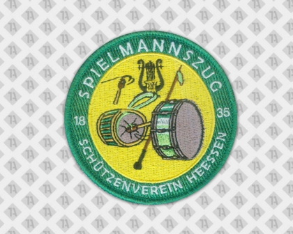 Aufnäher für Spielmannszug Schützenverein grün gelb gestickt