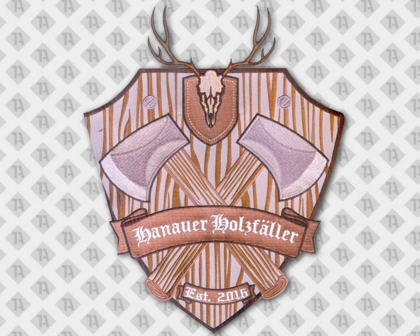Gestickter Aufnäher Patch Abzeichen Badge Laserschnitt Kontur Holzfäller Vereine Wappen
