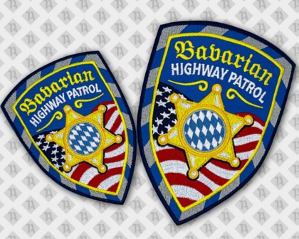 Konturgeschnittener Patch Aufnäher Abzeichen Badge gestickt mit gesticktem Rand bunt Bavarian BayernVereine