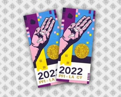 Konturgeschnittener Patch Aufnäher gewebt Laserschnitt bunt 2022 Hand Finger Pfadfinder