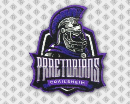 Konturgeschnittener Gewebter Patch Aufnäher Badge Verein Praetorians lila