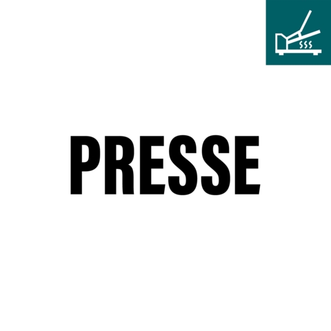 DTF / Textildruck / Bügelbild, PRESSE, Schwarz, 175x55 mm, für Polyester - Bild 1