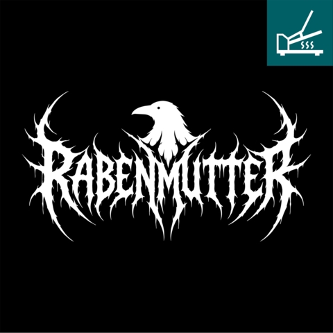 DTF / Textildruck / Bügelbild, Rabenmutter - Metal, 150x78 mm, Weiß, für Baumwolle - Bild 1