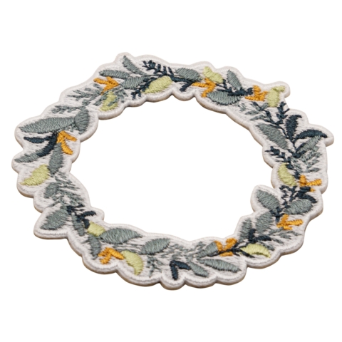 Aufnäher / Patch, gestickt, Blumenkranz - Bild 2
