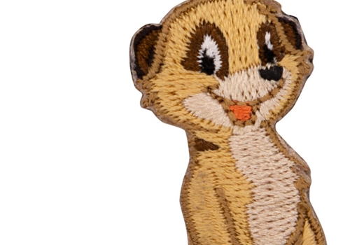 Schlüsselanhänger, gestickt, Erdmännchen - Bild 1