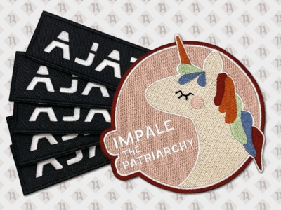 1A Aufnäher gestickt mit individuellen Motiven mit Einhorn