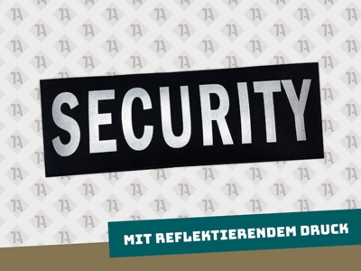 Rechteckiger gedruckter Patch Aufnäher Sicherheitsdienst schwarz Security
