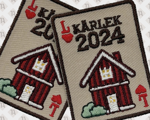 Patch Aufnäher gestickt Kettelrand Laserschnitt Wunschform Konturschnitt Garn Aufnähservice
